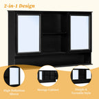 Double Sink Bathroom Vanity Set with Wall Mount Mirror Cabinet