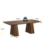 Double Pedestal Executive Desk with Spacious Work Surface - Dark Brown or Black
