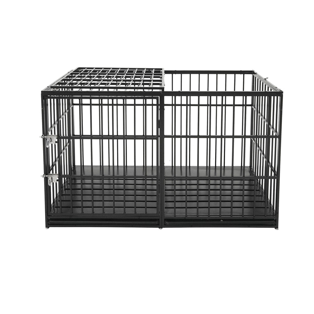 Extra Large Heavy Duty Dog Crate with Removable Pans - Black