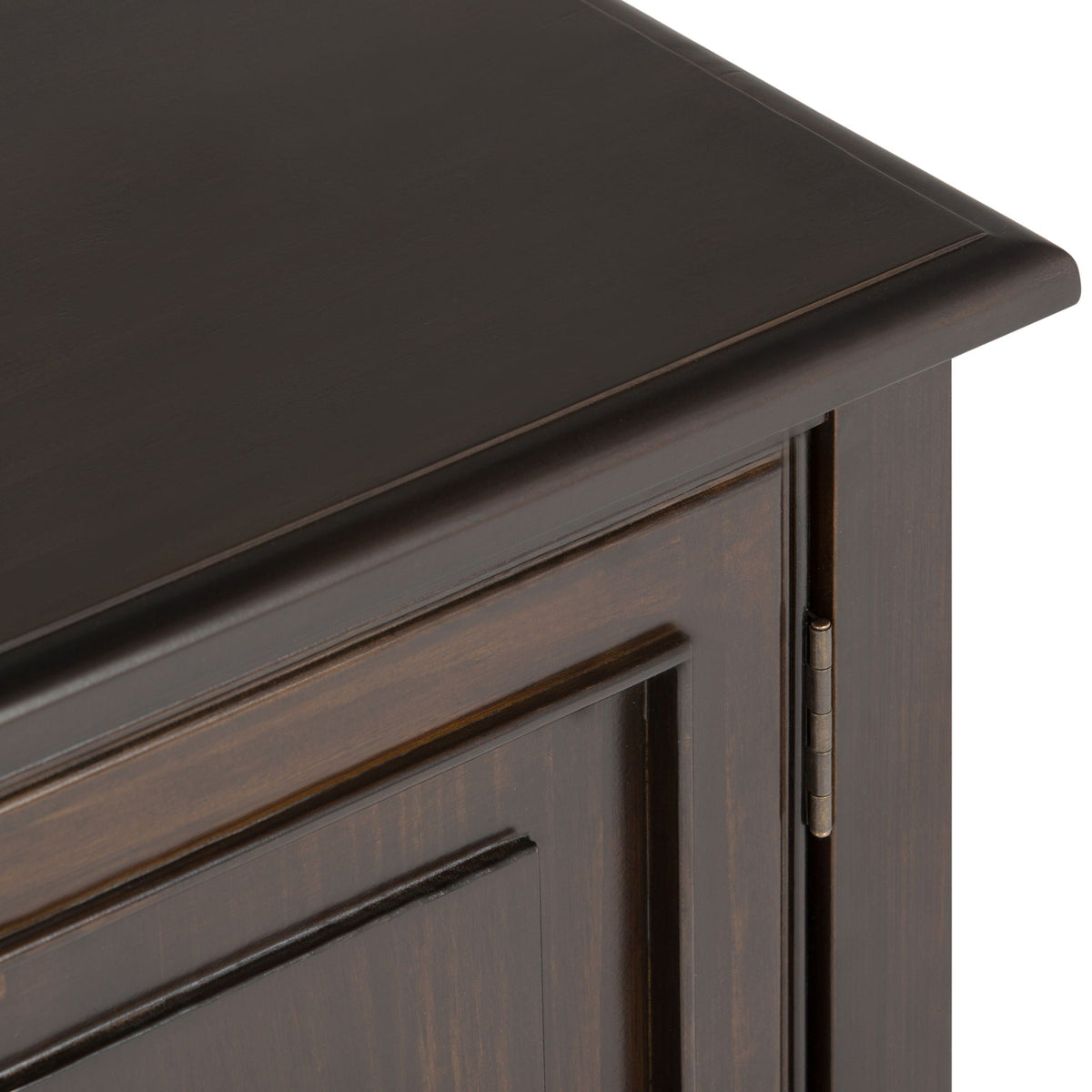 Wide Solid Wood TV Stand with Ample Storage - Dark Brown, White, Gray