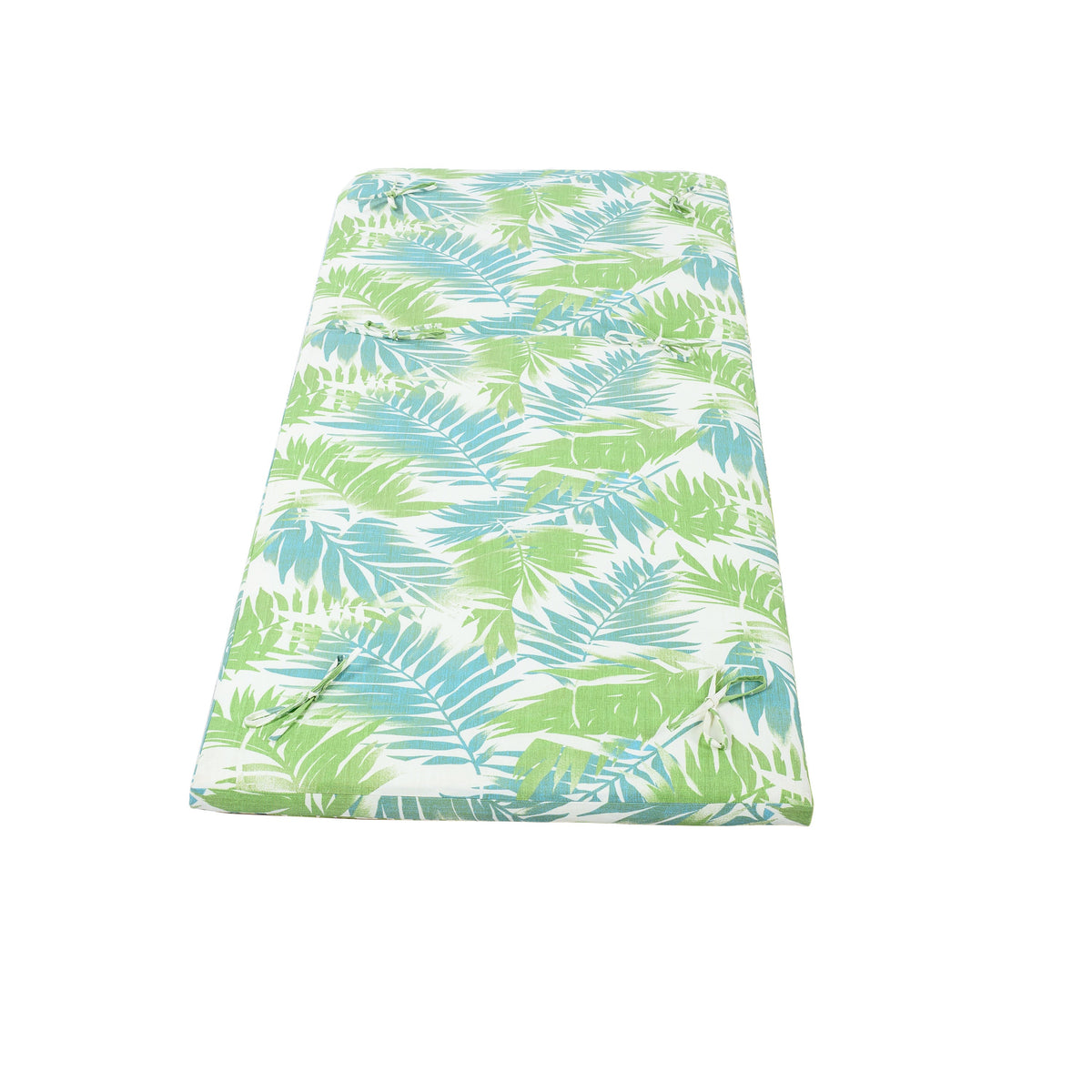 2" Thick Floral Chaise Lounge Cushion with Waterproof Foldable Design - Leaf Coconut