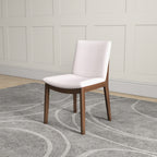 Mid-Century Modern Solid Wood Dining Chair Set with Fabric Upholstery - Multiple Colors