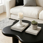 Cloud Shaped Coffee Table with 4 Round Legs - White, Black, or Light Brown