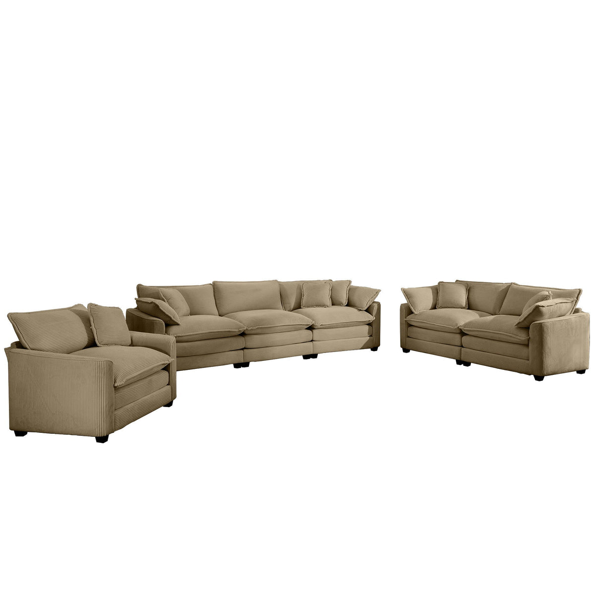 Oversized Deep-Seat Fabric Sofa & Chair Sets