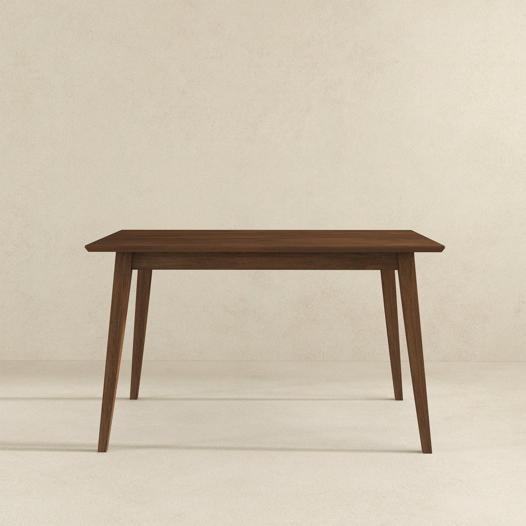 Rectangular Modern Dining Table with Solid Wood Construction – Dark Brown or White