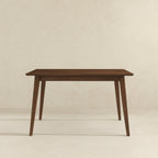 Rectangular Modern Dining Table with Solid Wood Construction – Dark Brown or White