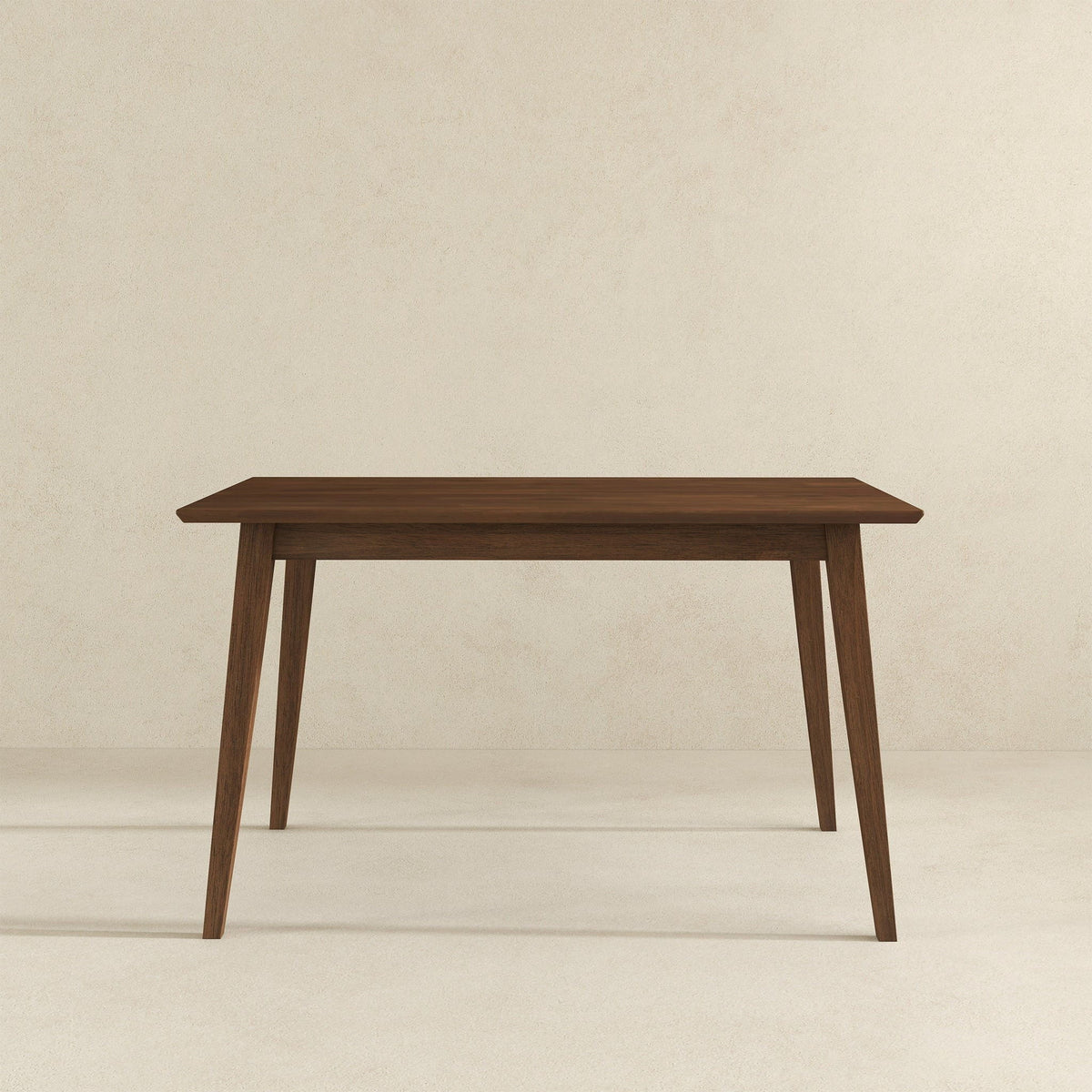 Rectangular Modern Dining Table with Solid Wood Construction – Dark Brown or White