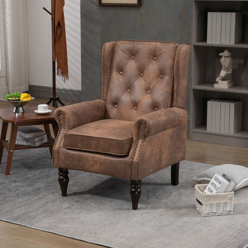 Modern Accent Armchair with Sturdy Wood Legs - Multiple Colors