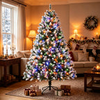7.5 ft Pre-Lit Artificial Christmas Tree with 400 LED Lights - White Tips
