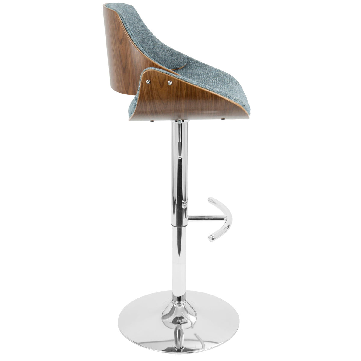 Mid Century Modern Adjustable Barstool Set with Swivel - Dark Gray or Light Blue