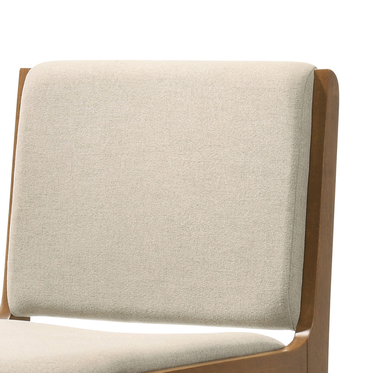Contemporary Dining Chair Set with Upholstered Fabric Seats - Light Brown