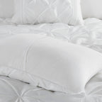 7 Piece Tufted Comforter Set with Hypoallergenic Filling - White