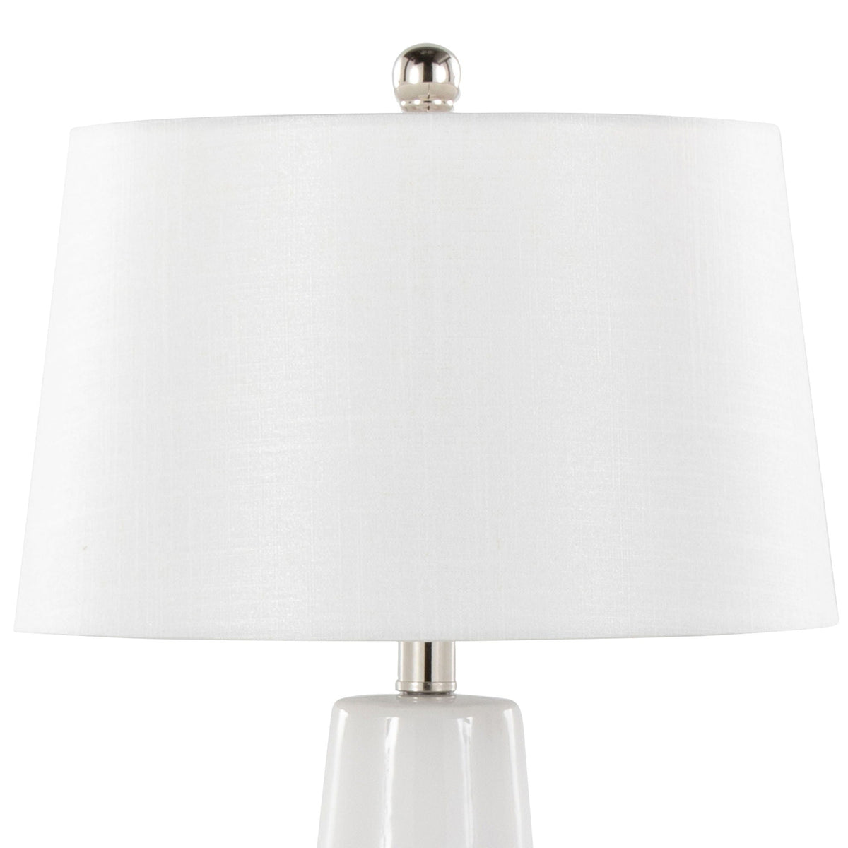 Contemporary Table Lamp with Ceramic Base - White, Blue, or Light Blue