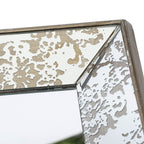 Antique Rectangle Mirror with Floral Accents - Pearl Silver
