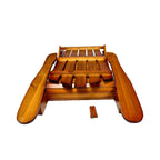 Foldable Solid Wood Adirondack Chair with Classic Design - Oak Finish