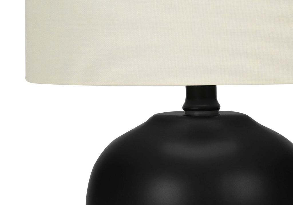 Transitional Ceramic Table Lamp with Rotary Switch - Black / Cream