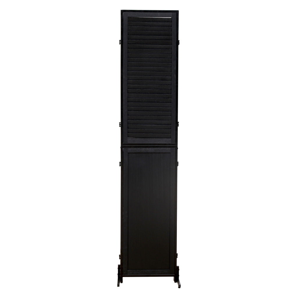 Rustic 3 Panel Room Divider with Metal Frame - Black or Light Brown