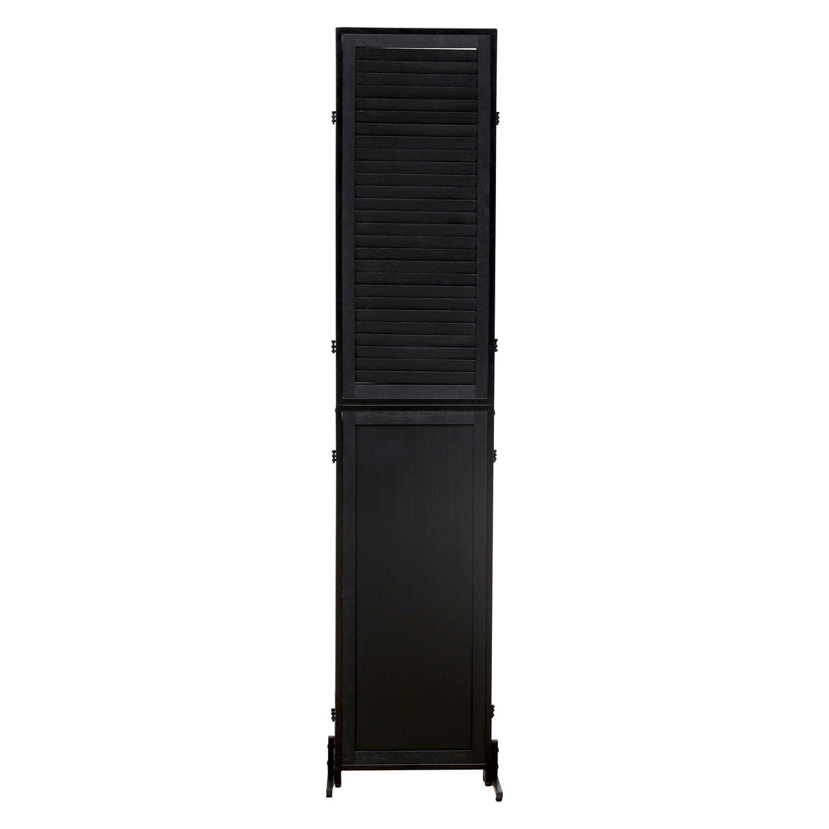 Rustic 3 Panel Room Divider with Metal Frame - Black or Light Brown