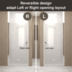 Bifold Shower Door with 6mm Tempered Glass - Brushed Nickel