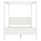 Canopy Platform Bed with Headboard and Footboard, Slat Support Leg - Queen