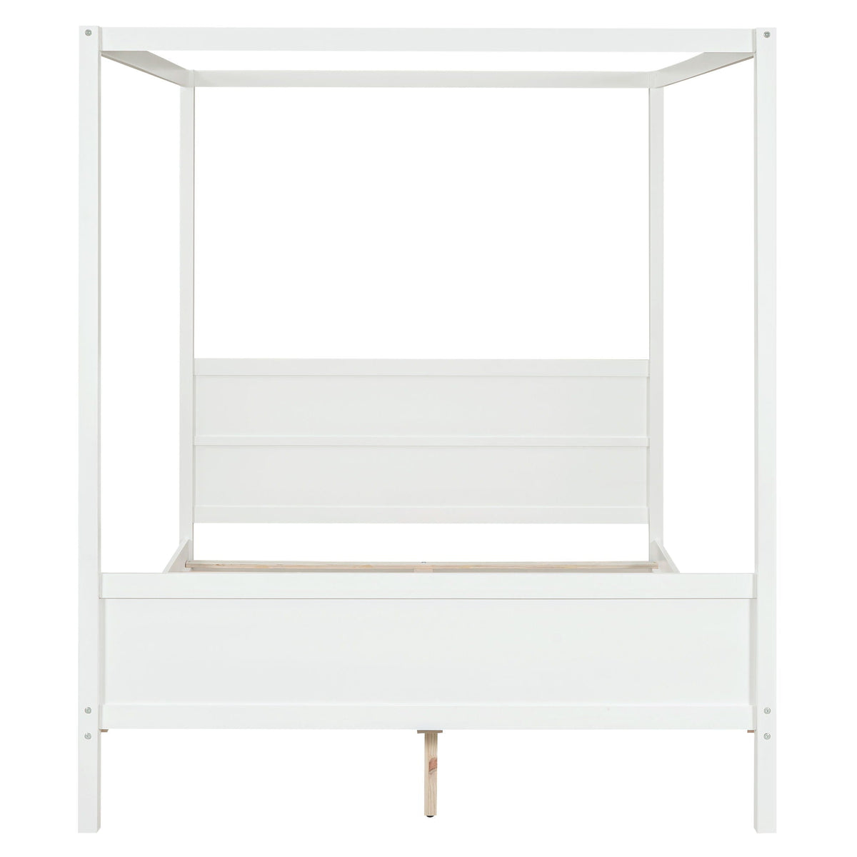 Canopy Platform Bed with Headboard and Footboard, Slat Support Leg - Queen