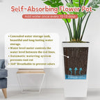 Indoor Outdoor Planter with Automatic Watering System - Dark Brown, Black, or White