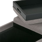 Avalon Upholstered Storage Ottoman with Flip-Over Serving Trays - Multiple Colors