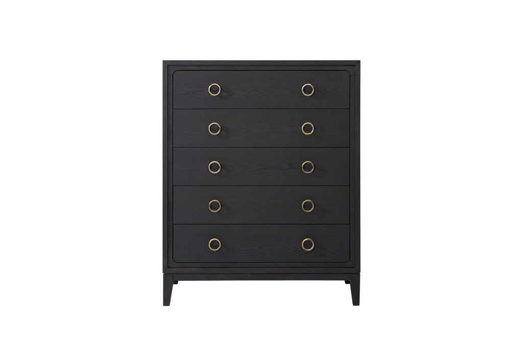 5 Drawer Chest Ample Storage with Cedar & Felt-Lined Drawers - Black or Light Brown