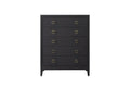 5 Drawer Chest Ample Storage with Cedar & Felt-Lined Drawers - Black or Light Brown