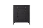 5 Drawer Chest Ample Storage with Cedar & Felt-Lined Drawers - Black or Light Brown
