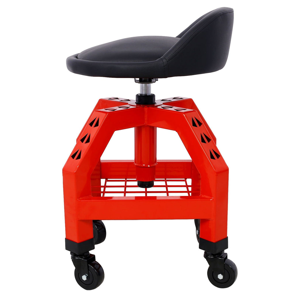 Pneumatic 360 Degree Swivel Creeper Stool with Adjustable Height - Red, Yellow, Green, Dark Gray