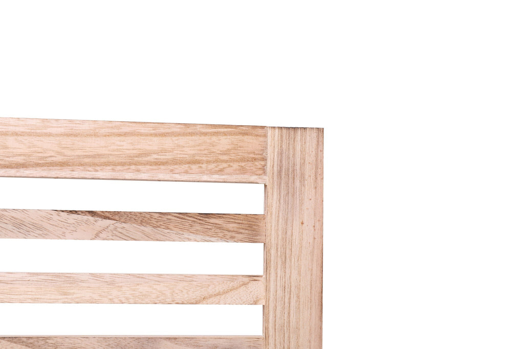 Light Brown Panel Folding Room Divider with Metal Hinges - Solid Wood