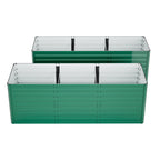 Ergonomic Metal Raised Garden Bed 2-Pack with Open Base - Green