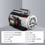 5HP Air Compressor Electric Motor with Dual Rotation - Steel
