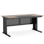 L-Shaped Executive Desk with File Cabinet and Storage Drawers - Light Brown or Dark Gray