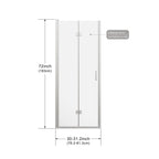 Frameless Bi Fold Shower Doors with Tempered Glass - Chrome