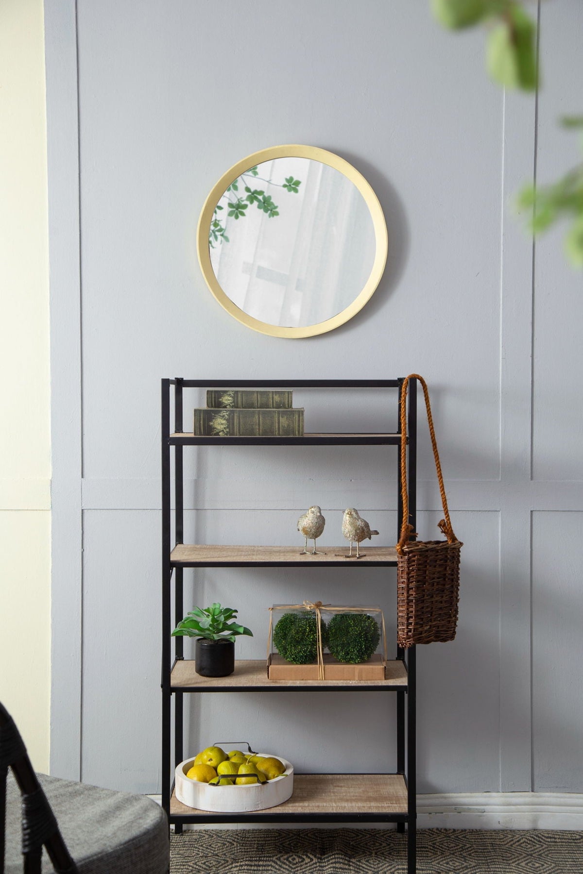 Transitional Mango Wood Wall Mirror with Frame - Multiple Colors
