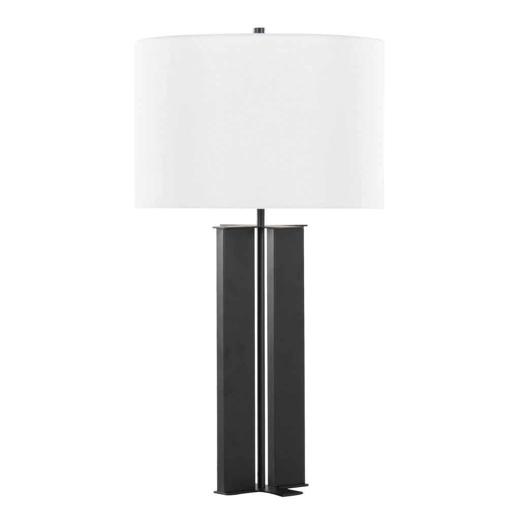 Cosmo Contemporary Table Lamp with Drum Shade - Black or Bronze