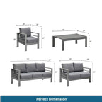 Outdoor Patio Set with All-Weather Cushions - Dark Gray