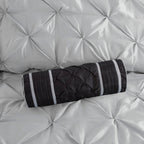 7 Piece Tufted Comforter Set Grey Queen
