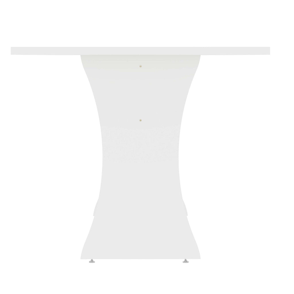 Modern Dining Table with Adjustable Metal Feet - Dark Gray or White