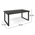 3-Piece Solid Acacia Wood Outdoor Dining Set, Sandblast Dark