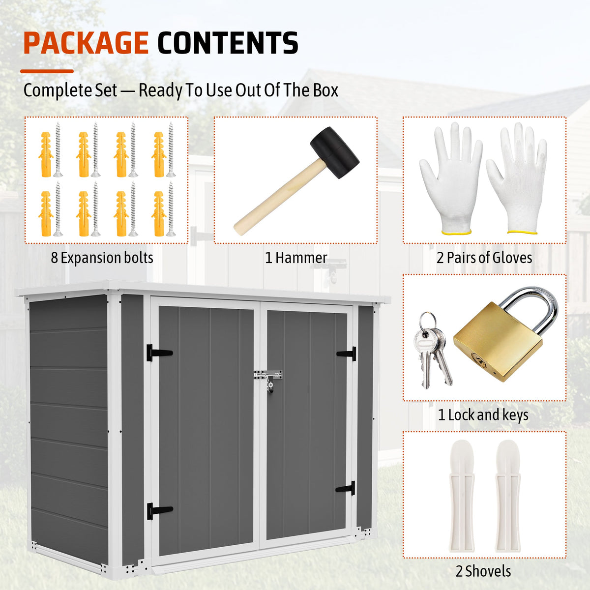 Horizontal Outdoor Storage Shed with Hydraulic Lid and Ramp - Resin