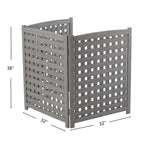 3 Panel Outdoor Air Conditioner Fence Screen with Solid Wood - Light Brown or Dark Gray