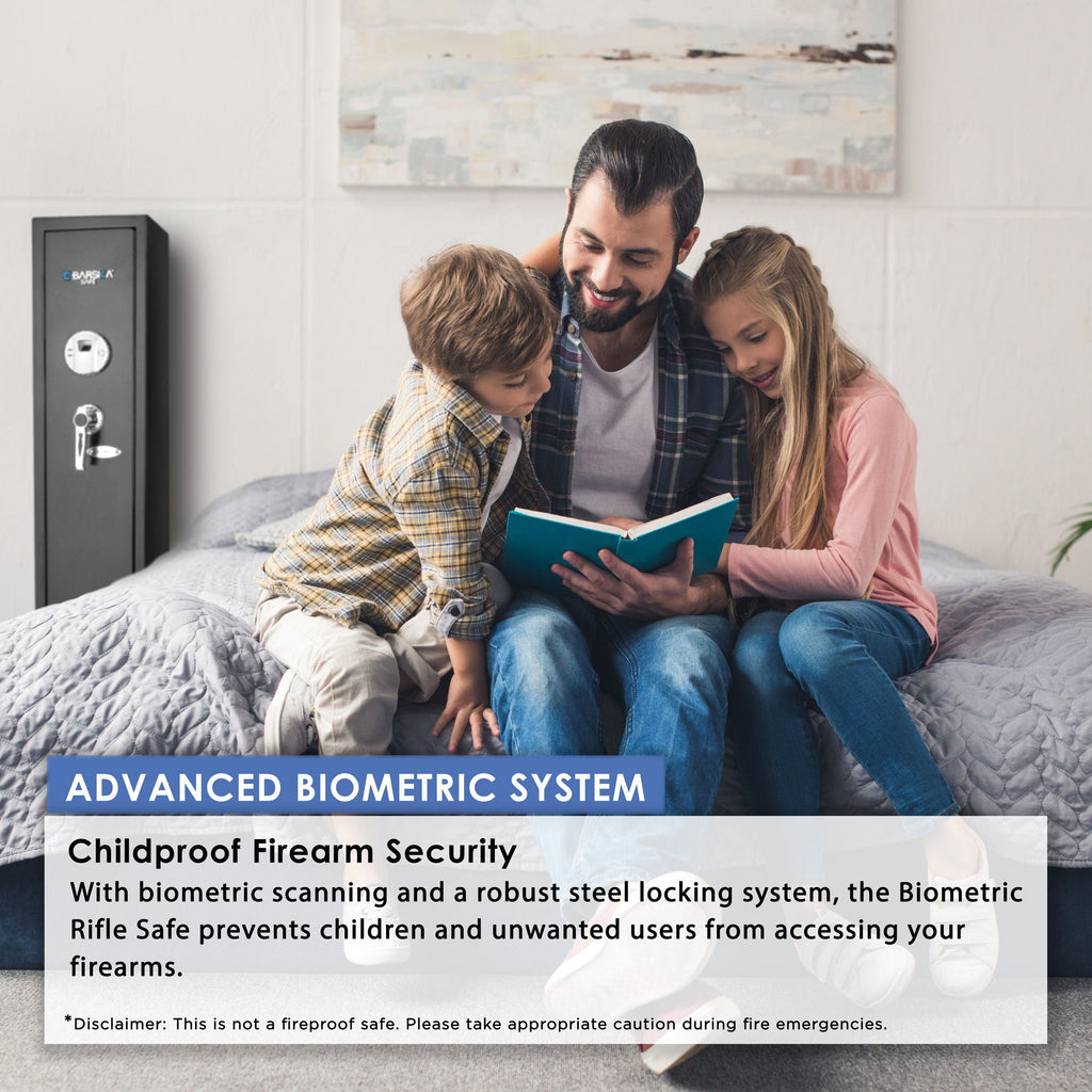 Biometric Rifle Safe with Fingerprint Access – Black