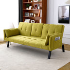 Sofa Bed with Foldable Design and Cup Holder - Green