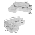 Convertible Modular Sectional Sofa with Twin Seat and Chaise - Multiple Colors