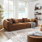Nordic Modern Sofa With Removable Pillowcase and High Density Sponge - Dark Brown