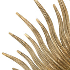 Retro Sunburst Metal Wall Mirror with Decorative Design - Gold