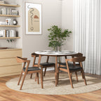White Solid Wood Dining Table with Water-Resistant Finish - Alina